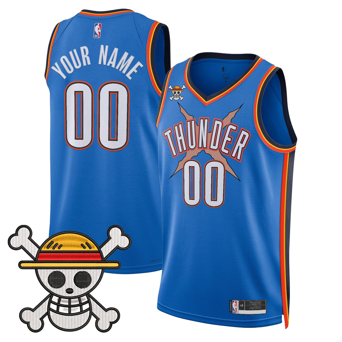 Oklahoma City Thunder x One Piece Swingman Custom Jersey- Stitched