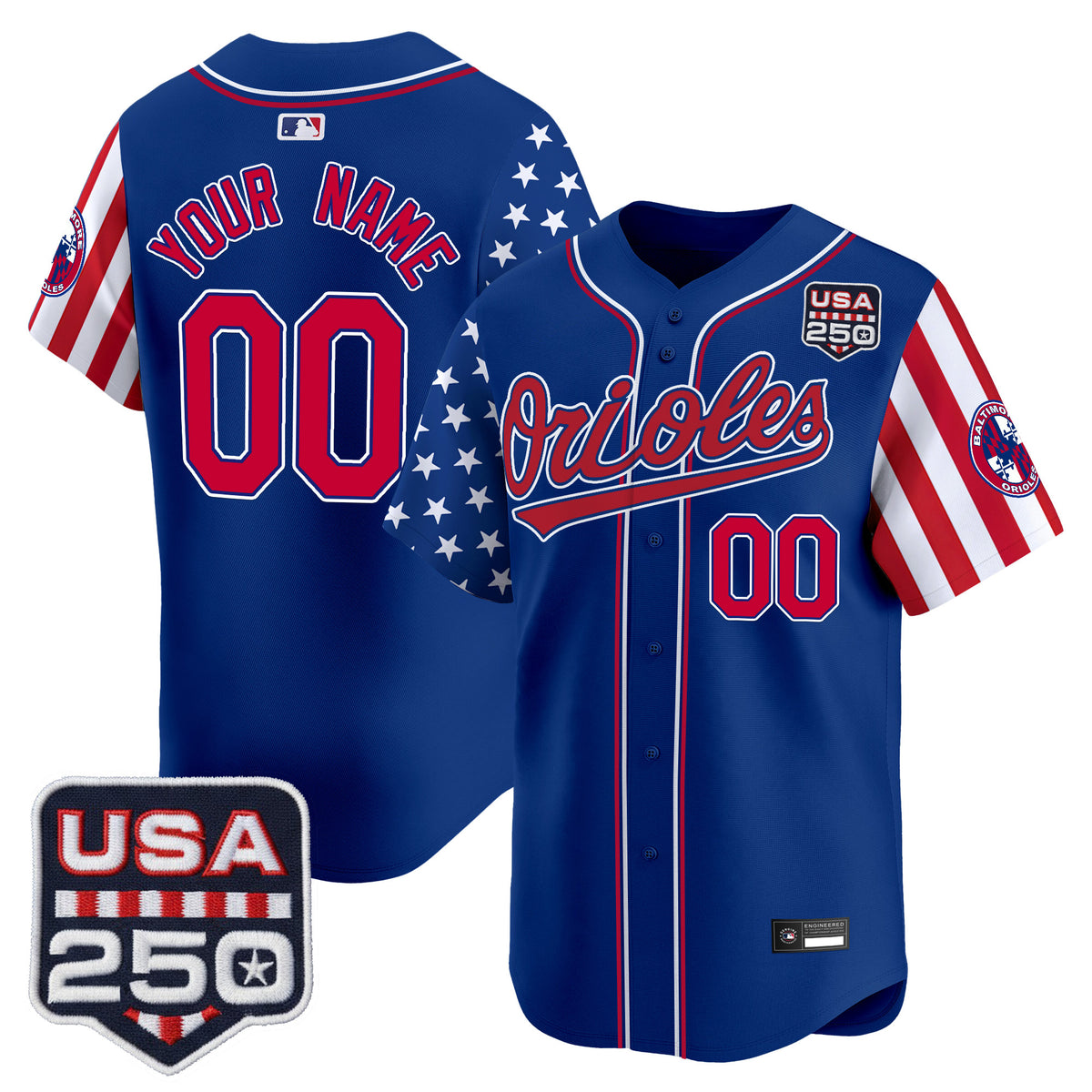 Baltimore Orioles "America 250 Edition" Vapor Premier Limited Custom Jersey - All Stitched