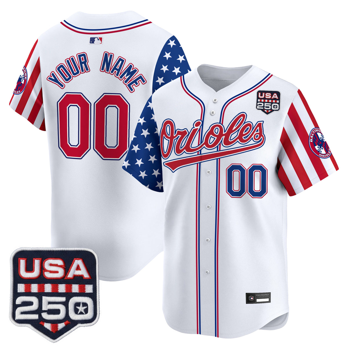 Baltimore Orioles "America 250 Edition" Vapor Premier Limited Custom Jersey - All Stitched