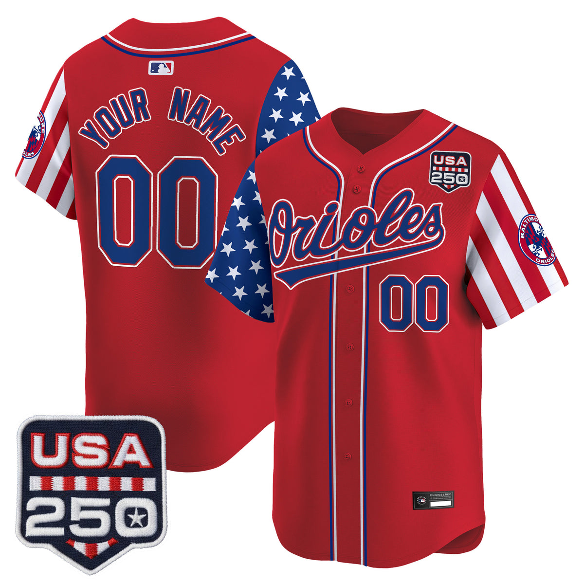 Baltimore Orioles "America 250 Edition" Vapor Premier Limited Custom Jersey - All Stitched