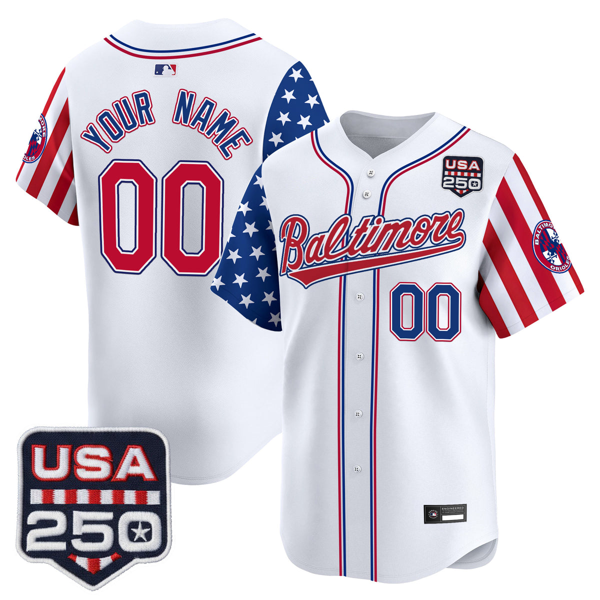 Baltimore Orioles "America 250 Edition" Vapor Premier Limited Custom Jersey - All Stitched