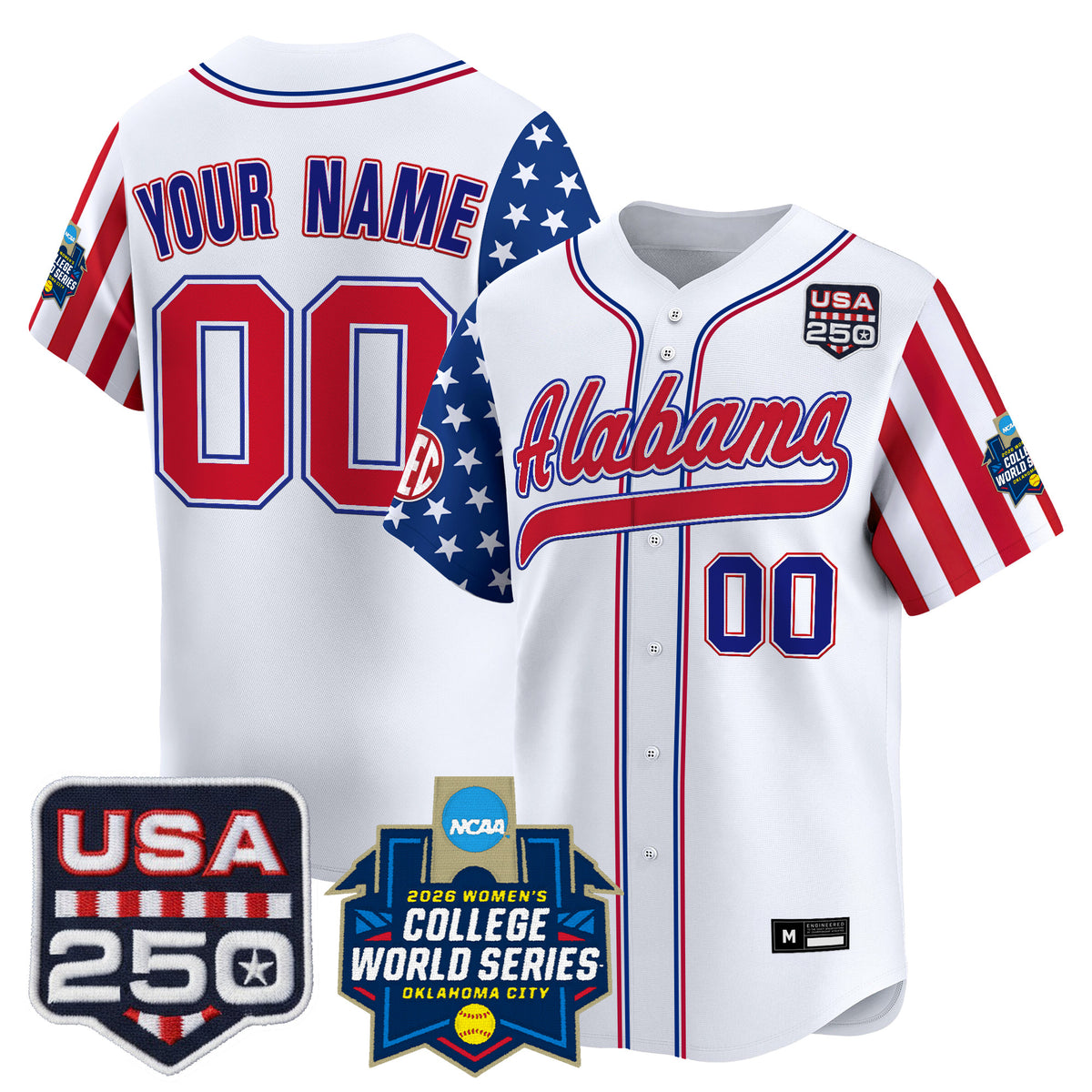 Alabama Softball "America 250 Edition" Vapor Premier Limited Custom Jersey - 2026 World Series (WCWS) - All Stitched