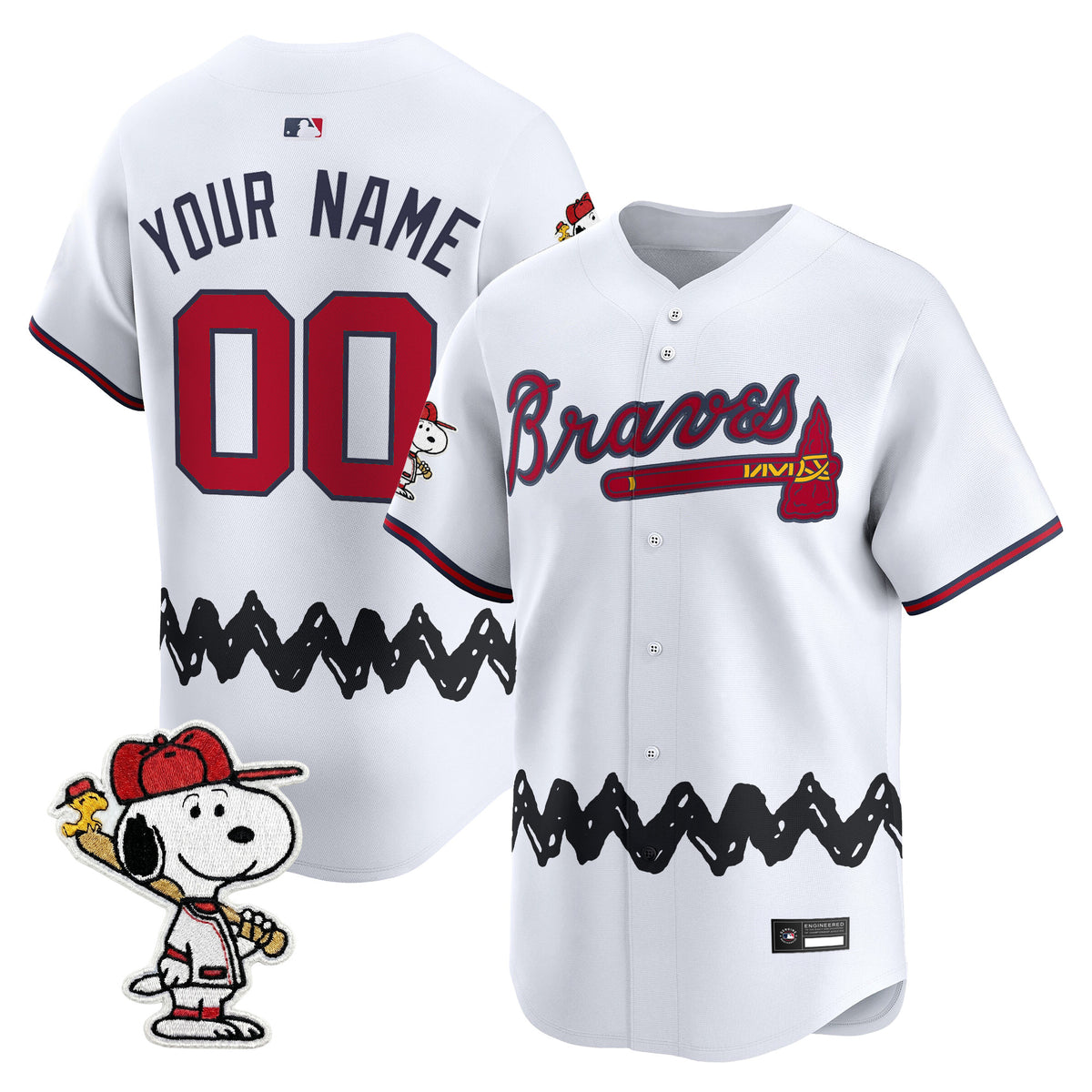 Atlanta Braves x Peanuts Vapor Premier Limited Custom Jersey - Stitched