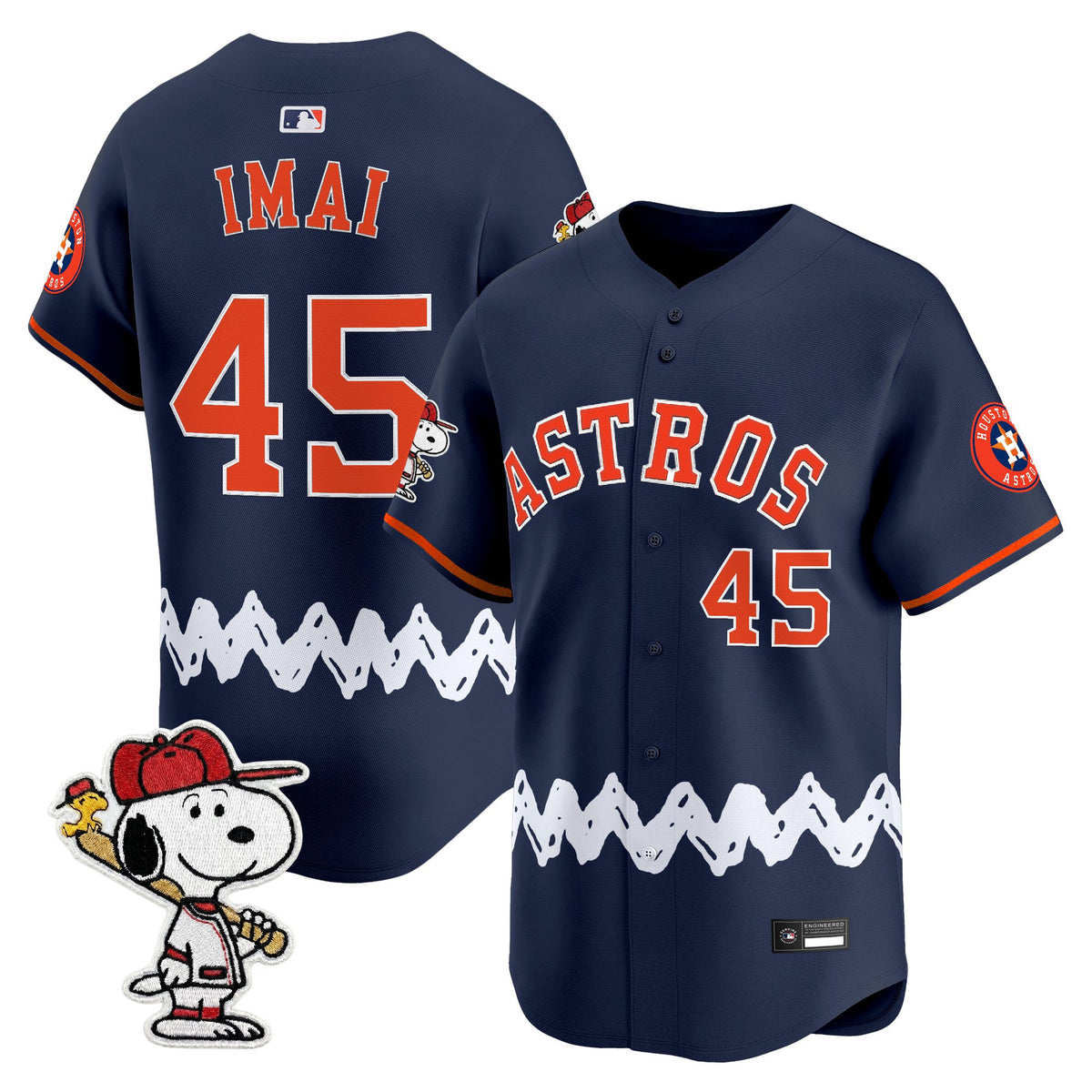 Men's Houston Astros x Peanuts Vapor Premier Limited Jersey - Stitched