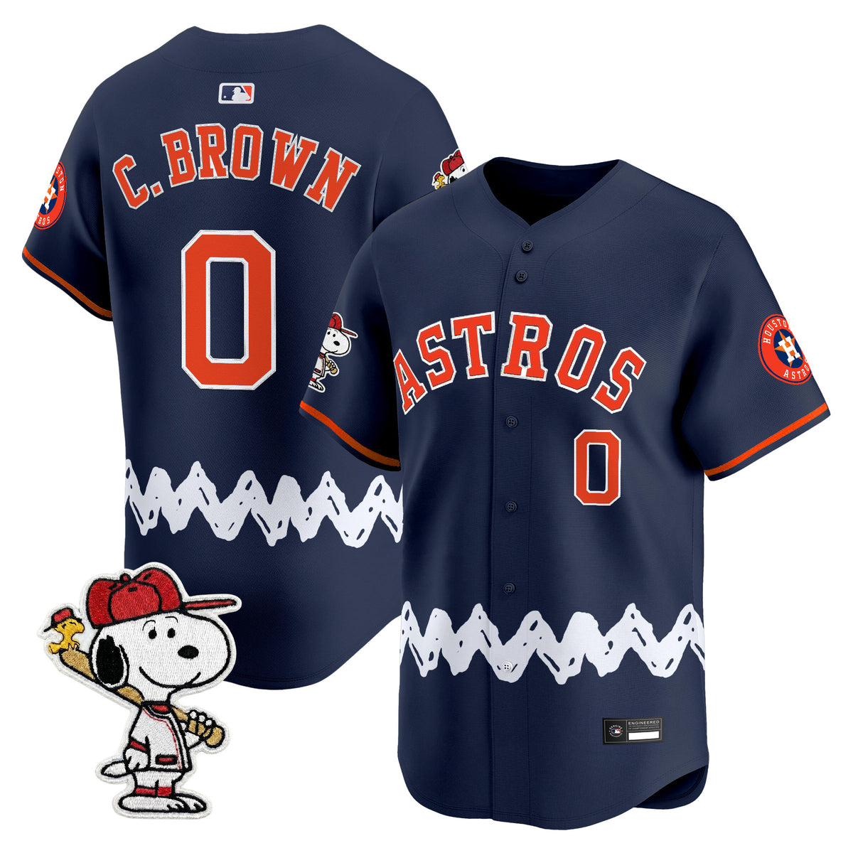 Men's Houston Astros x Peanuts Vapor Premier Limited Jersey - Stitched