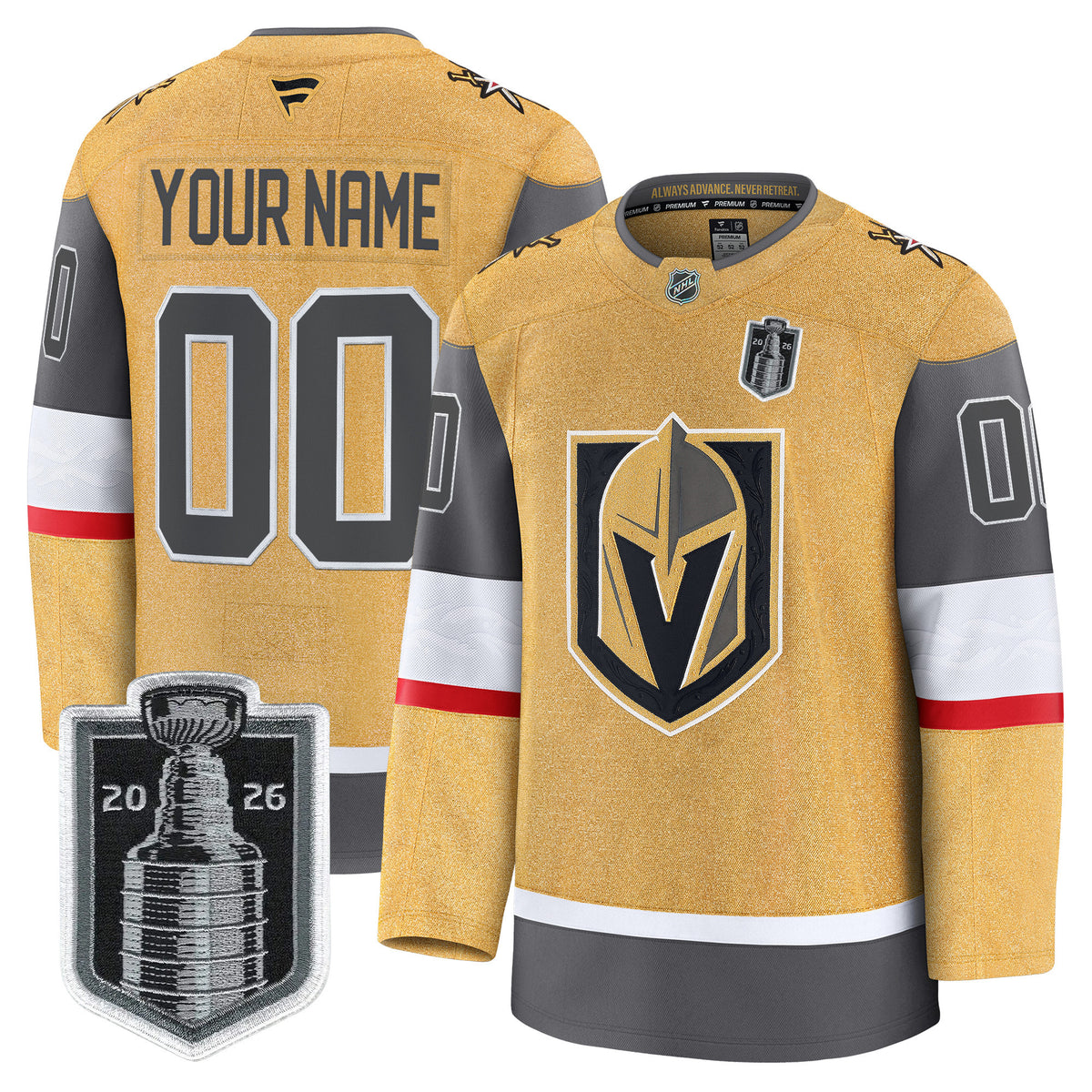 Vegas Golden Knights 2026 Stanley Cup Patch Premium Custom Jersey - All Stitched