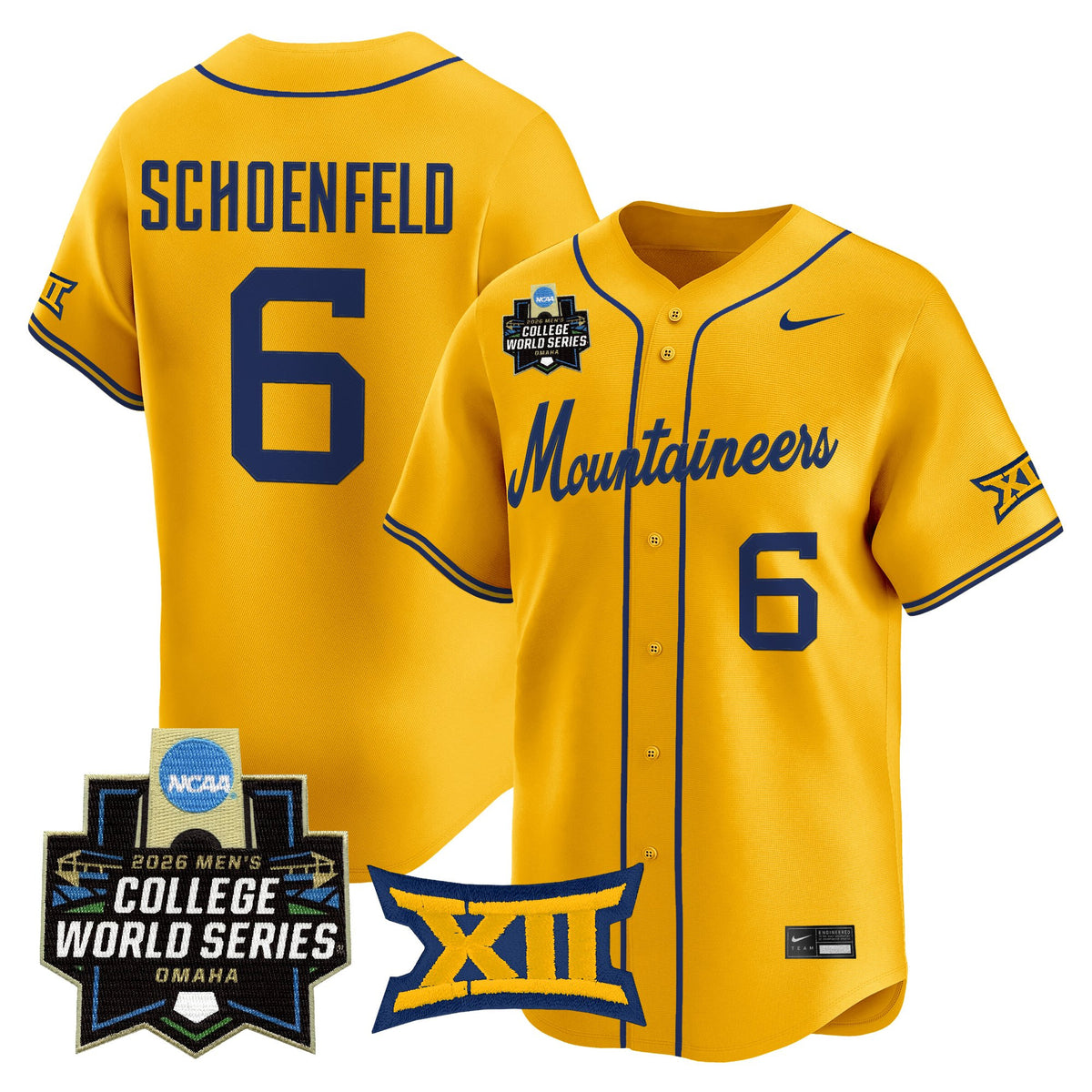 Men's West Virginia Mountaineers 2026 World Series Vapor Premier Limited Jersey V2 - All Stitched