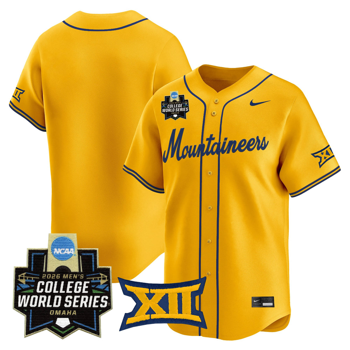 Men's West Virginia Mountaineers 2026 World Series Vapor Premier Limited Jersey V2 - All Stitched