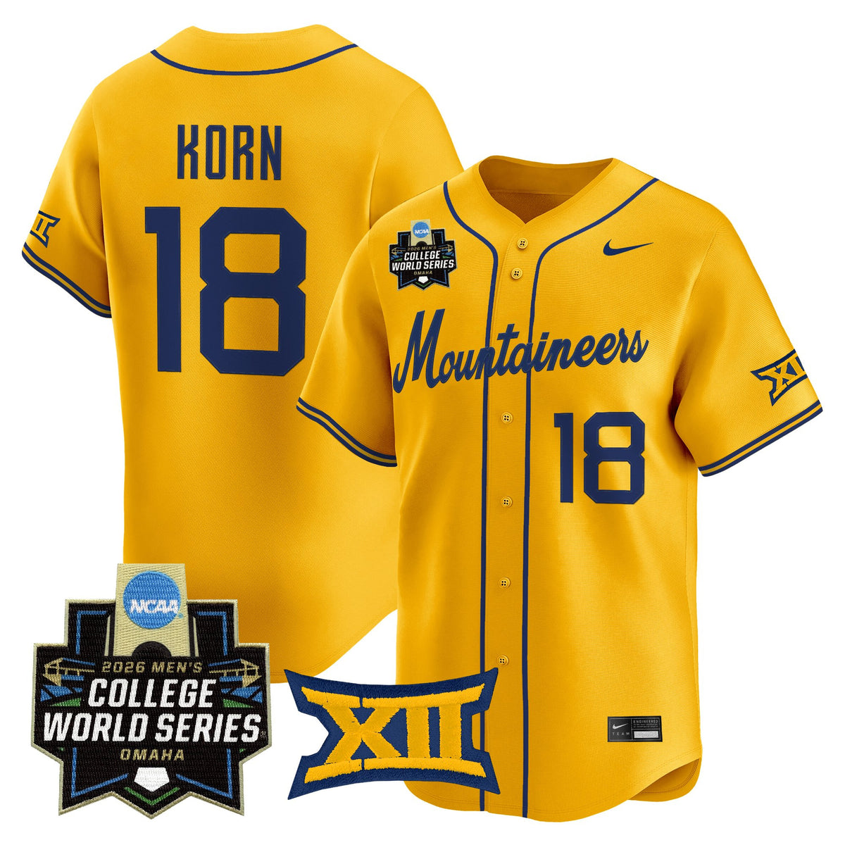 Men's West Virginia Mountaineers 2026 World Series Vapor Premier Limited Jersey V2 - All Stitched