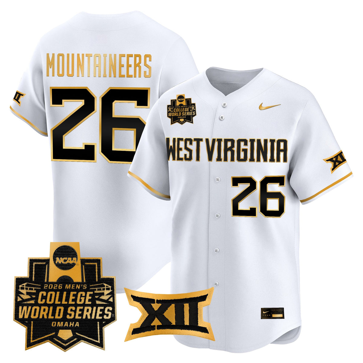 Men's West Virginia Mountaineers 2026 World Series Vapor Premier Limited Jersey V2 - All Stitched