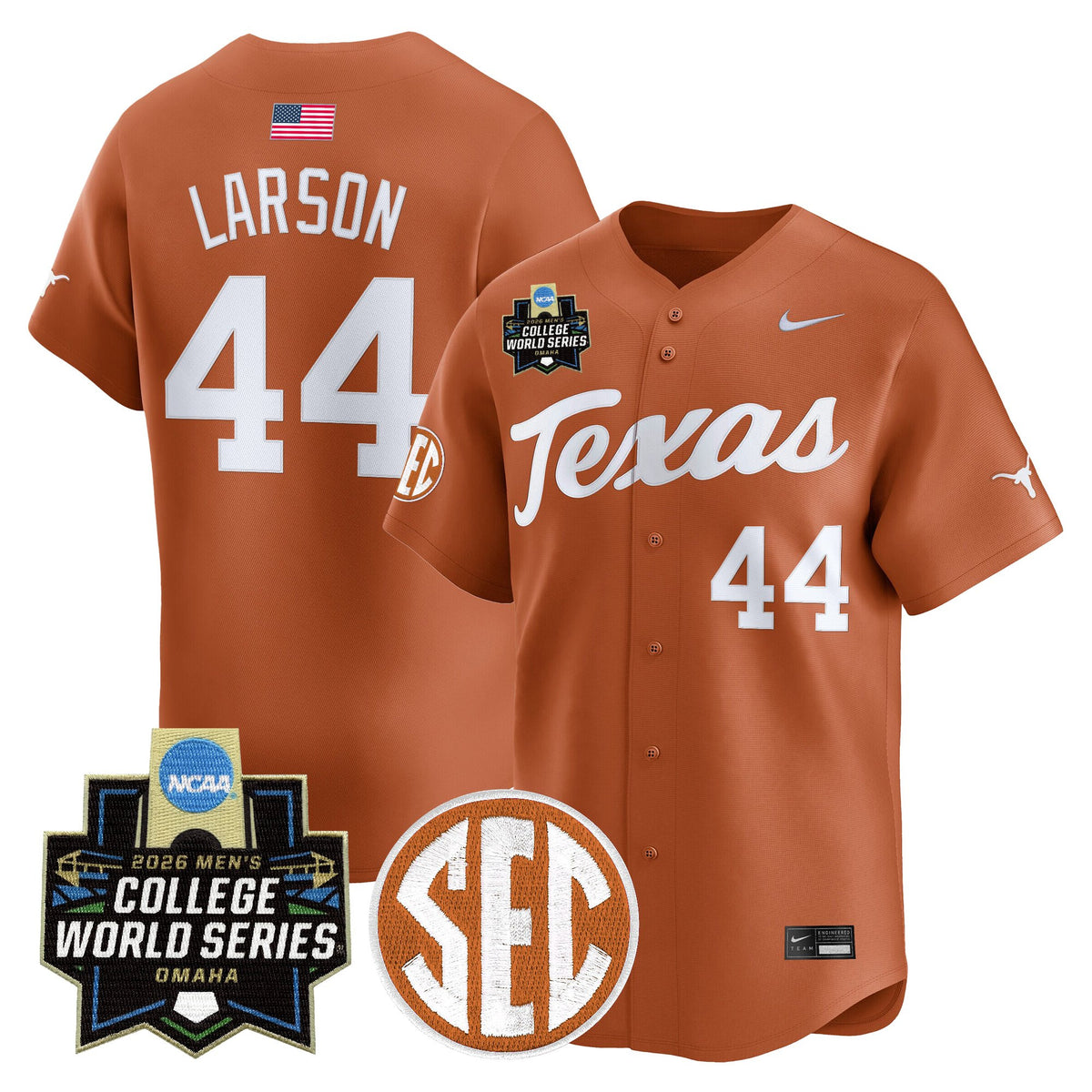 Men's Texas Longhorns 2026 World Series Vapor Premier Limited Jersey V2 - All Stitched
