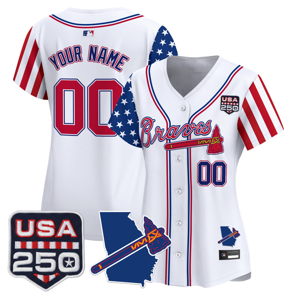 Atlanta Braves "America 250 Edition" Vapor Premier Limited Custom Jersey - All Stitched