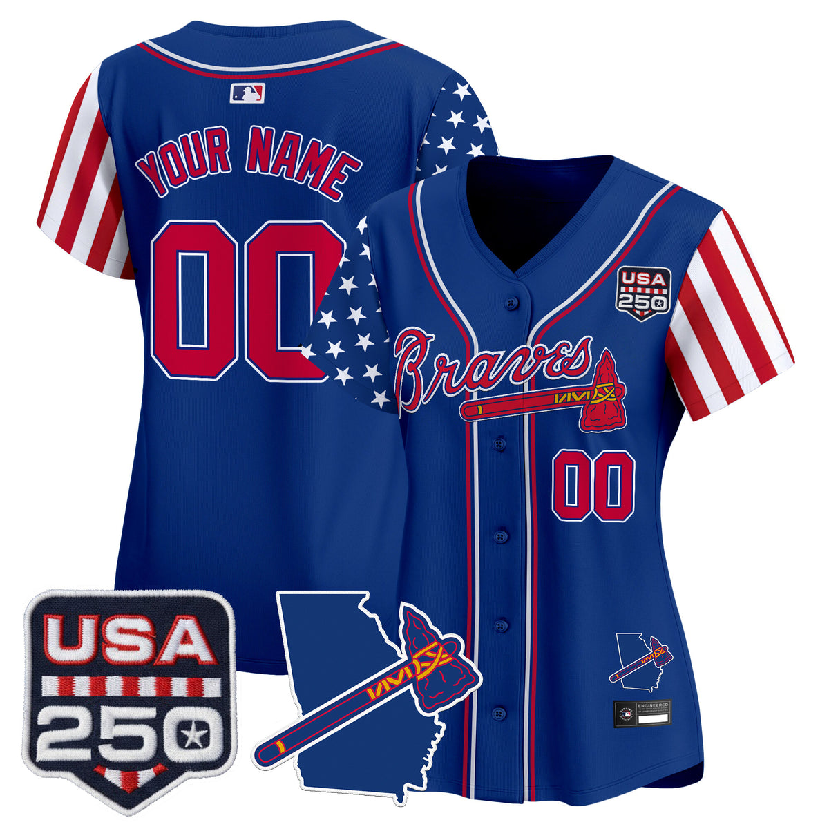 Atlanta Braves "America 250 Edition" Vapor Premier Limited Custom Jersey - All Stitched