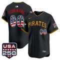 Pittsburgh Pirates USA 250 Fourth of July Vapor Premier Limited Custom Jersey - All Stitched