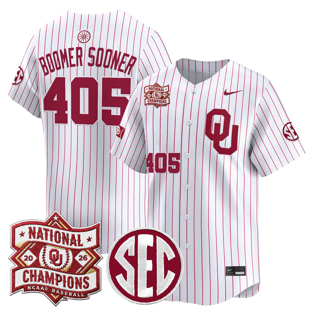 Men's Oklahoma Sooners 2026 National Champions Patch Vapor Premier Limited Jersey V2 - All Stitched