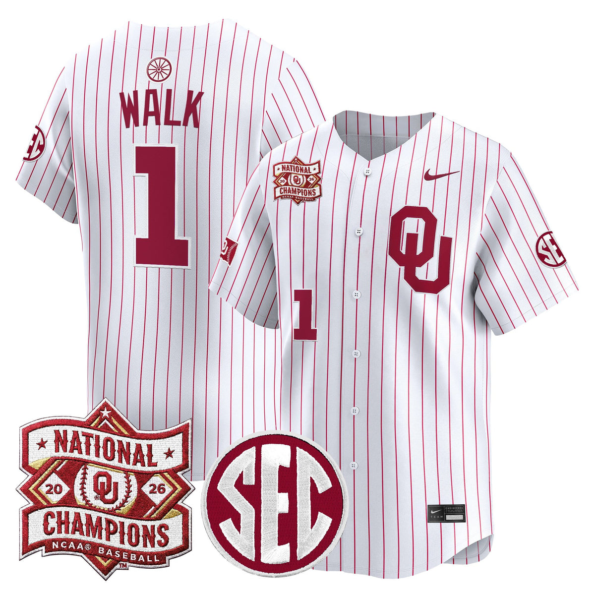 Men's Oklahoma Sooners 2026 National Champions Patch Vapor Premier Limited Jersey V2 - All Stitched