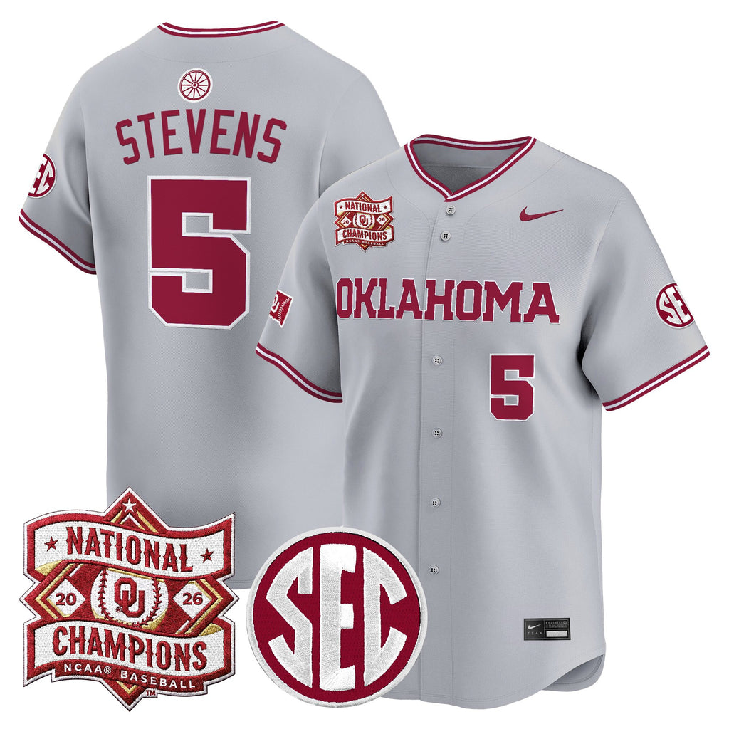 Men's Oklahoma Sooners 2026 National Champions Patch Vapor Premier Limited Jersey V2 - All Stitched