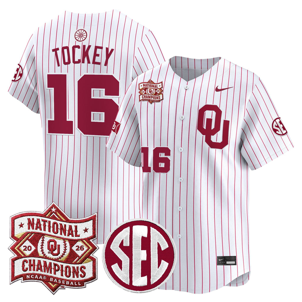 Men's Oklahoma Sooners 2026 National Champions Patch Vapor Premier Limited Jersey V2 - All Stitched
