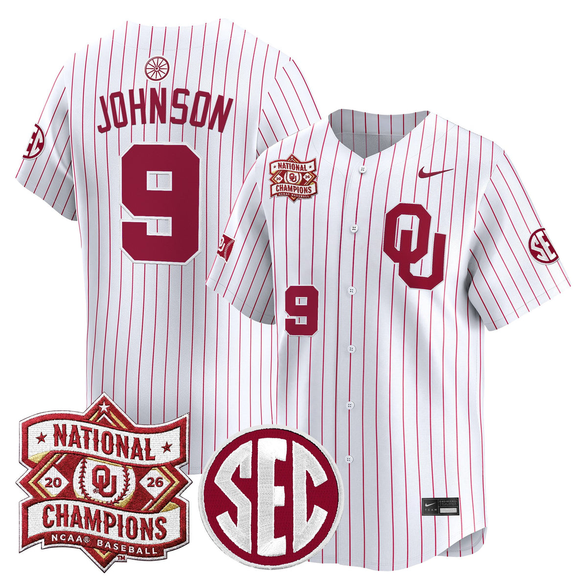 Men's Oklahoma Sooners 2026 National Champions Patch Vapor Premier Limited Jersey V2 - All Stitched