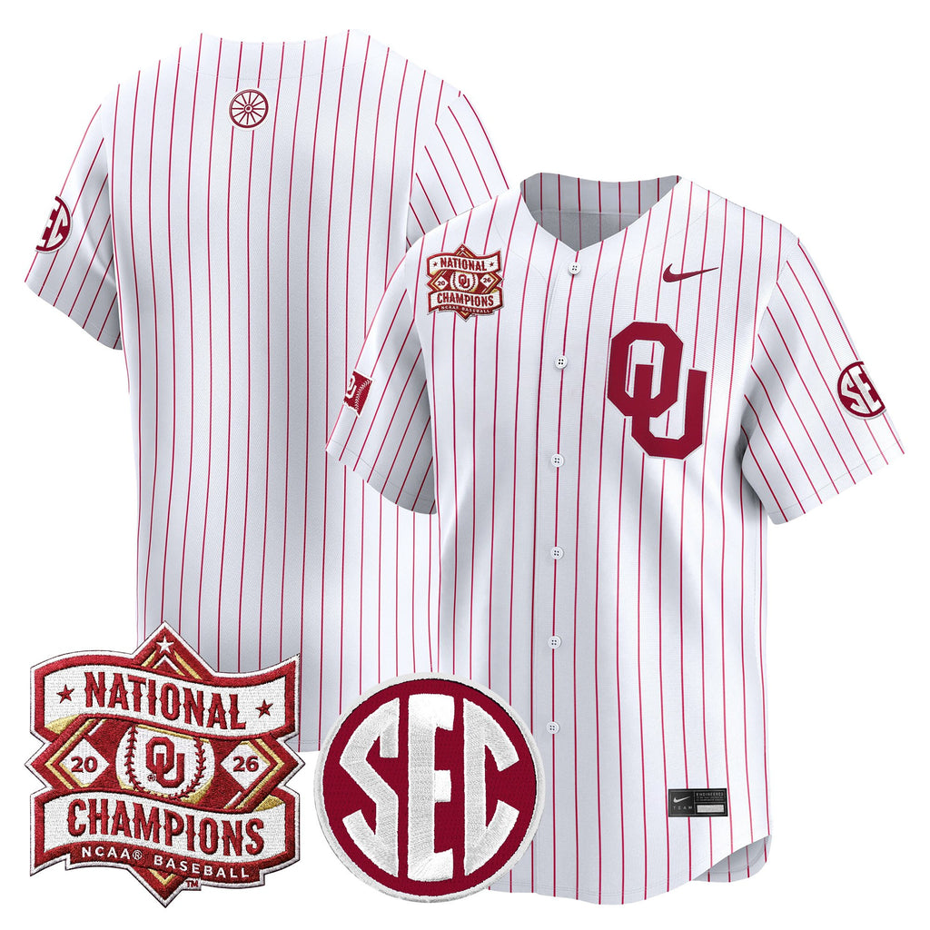 Men's Oklahoma Sooners 2026 National Champions Patch Vapor Premier Limited Jersey V2 - All Stitched