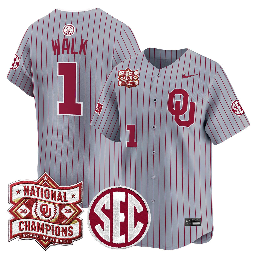 Men's Oklahoma Sooners 2026 National Champions Patch Vapor Premier Limited Jersey V2 - All Stitched