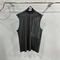 men hi street super thin black sleeveless t shirt oversize