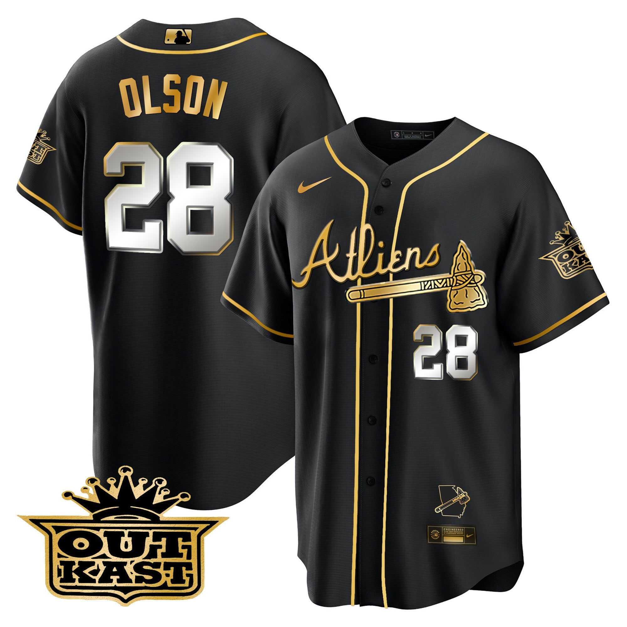 Men's Atlanta Braves Atliens Cool Base Jersey V2 - All Stitched
