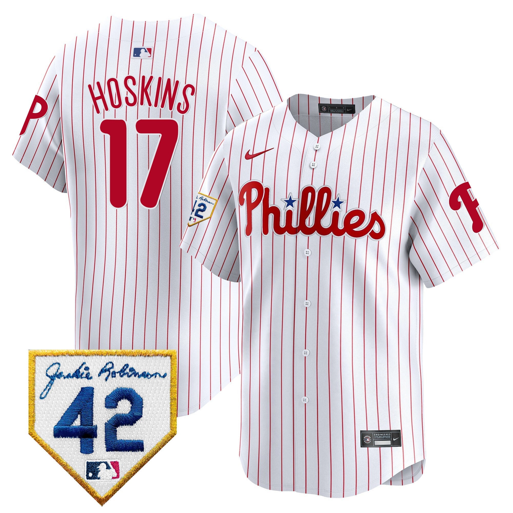 Men's Phillies 2024 Jackie Robinson Patch Vapor Premier Limited Jersey - All Stitched