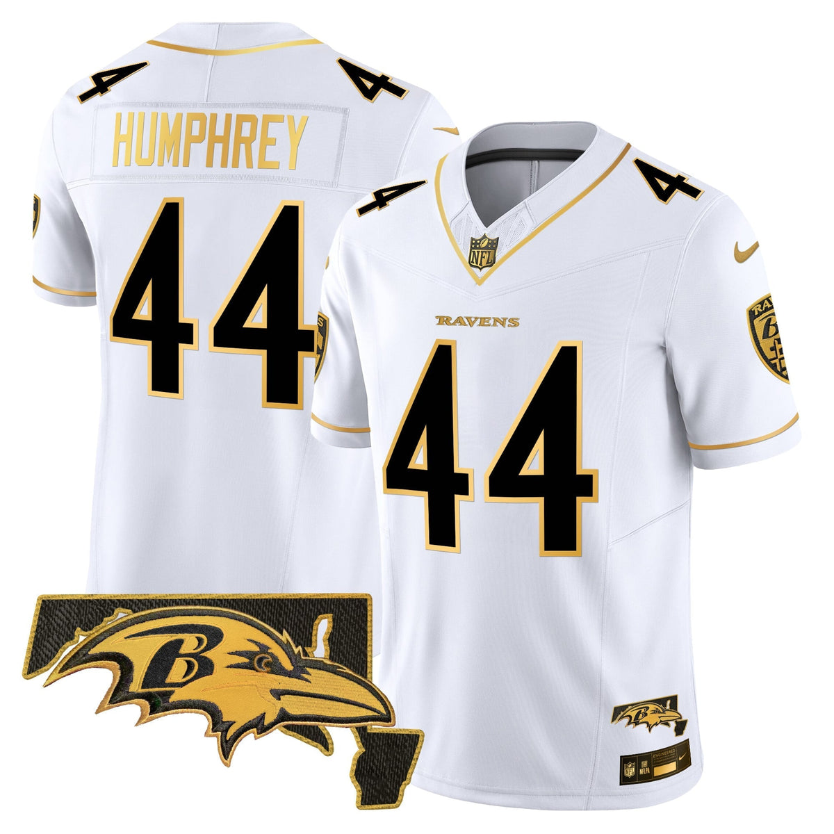 Men's Ravens 2024 Gold Vapor Limited Jersey - All Stitched
