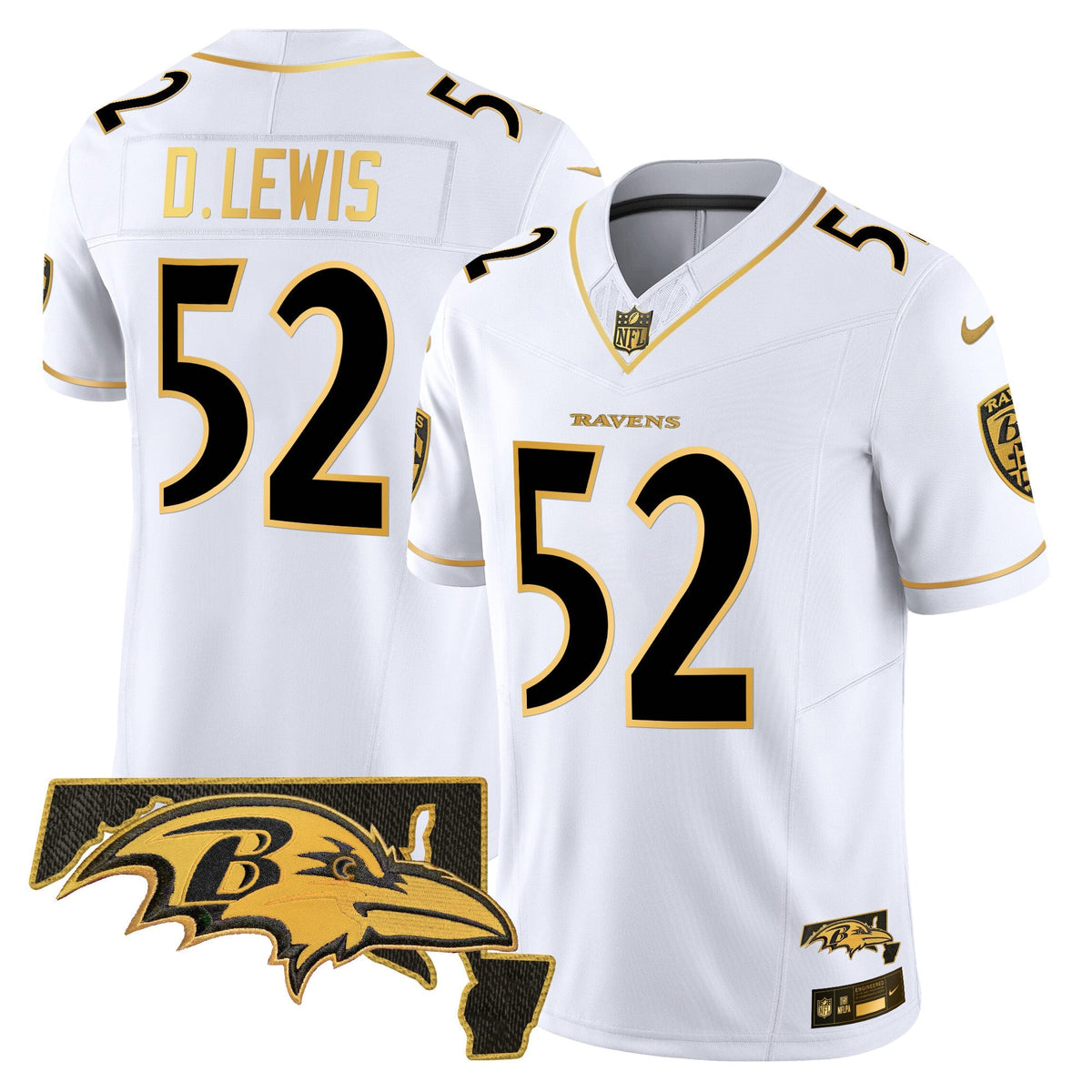 Men's Ravens 2024 Gold Vapor Limited Jersey - All Stitched