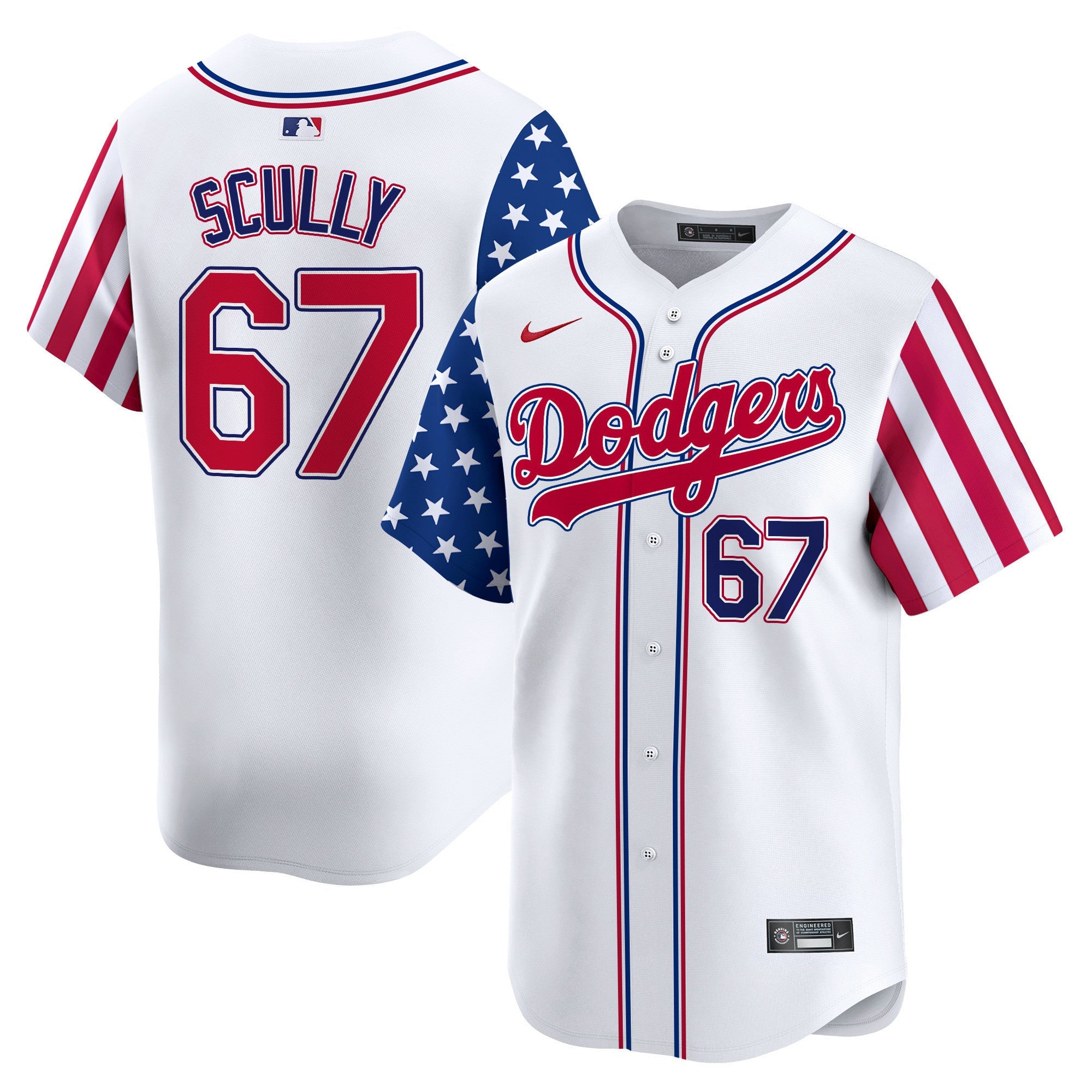 Dodgers White 2024 Independence Day Vapor Premier Limited Jersey V2 - All Stitched