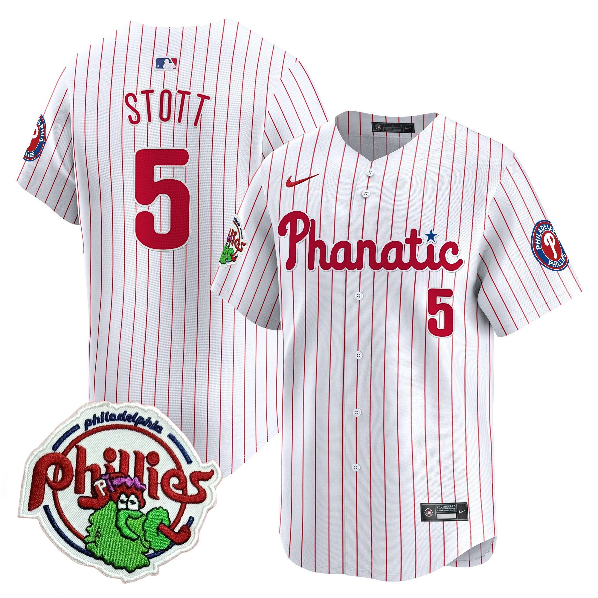 Men's Phillies Phanatic Patch Vapor Premier Limited Jersey - All Stitched