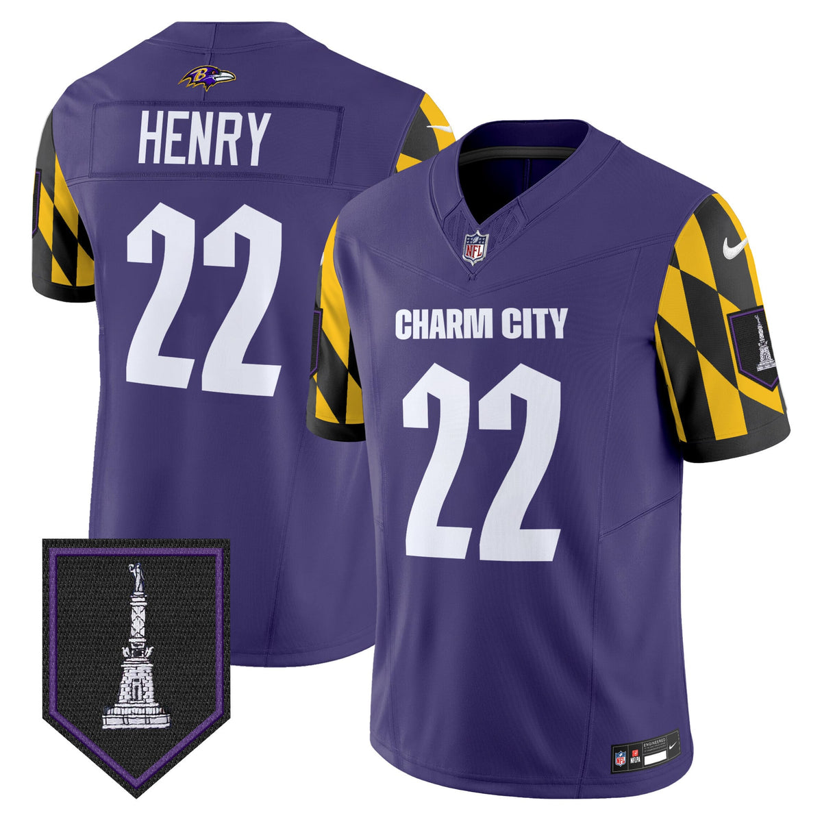 Men's Ravens City Edition Patch Vapor Limited Jersey - All Stitched