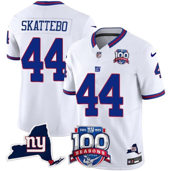 Men's New York Giants 100th Season & State Patch Vapor Limited Jersey - All Stitched