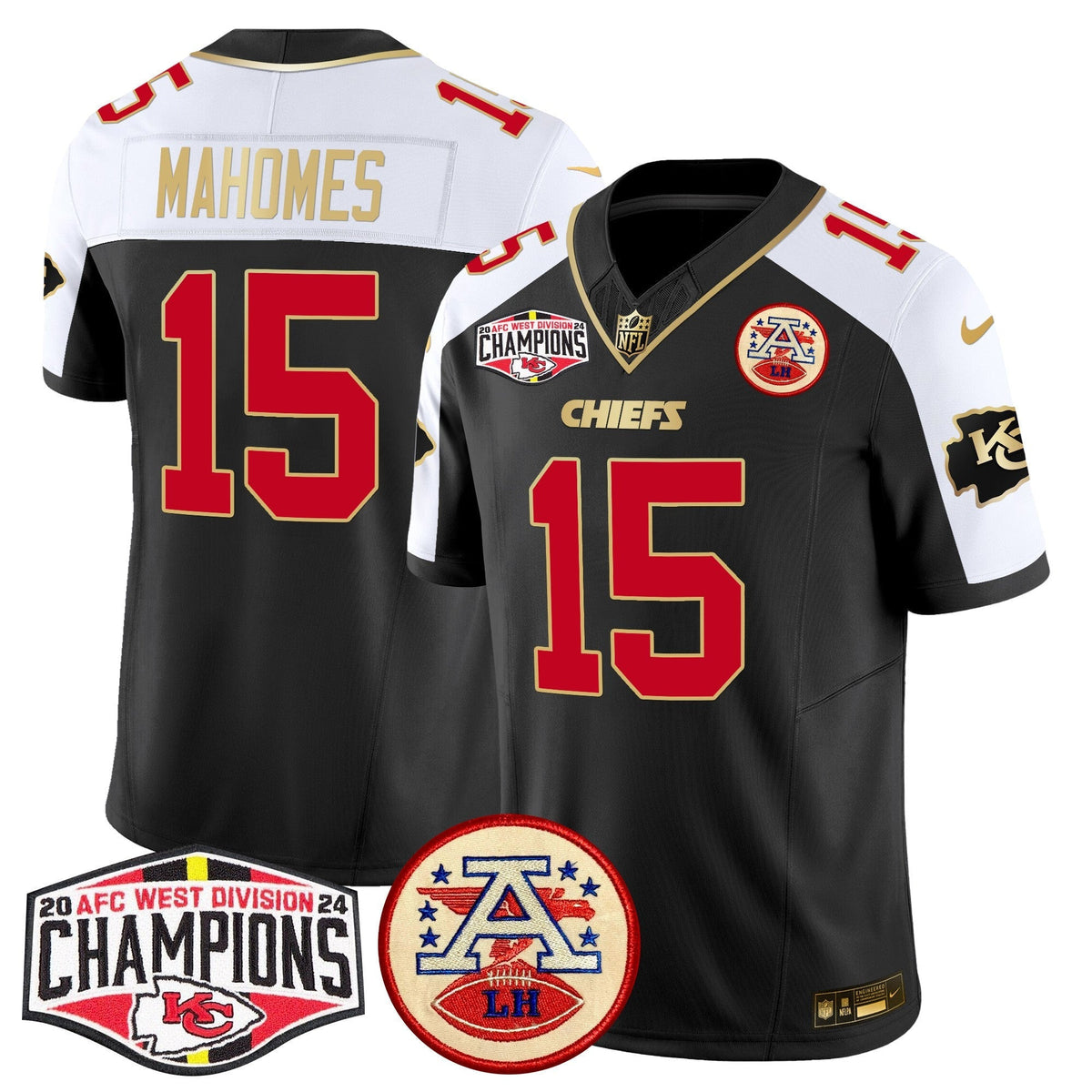 Men's Chiefs 2024 AFC West Division Champions Patch Vapor Limited Jersey - All Stitched